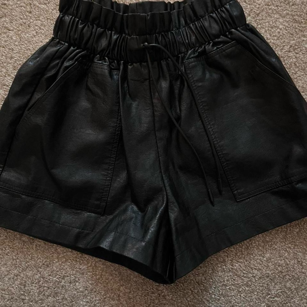 Black Faux Leather Shorts
